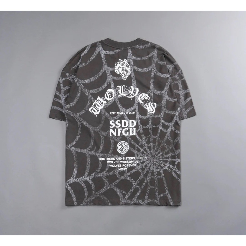 Darc Sport marvel Venom Symbiote Web Oversized   Tee size L Wolf Gray